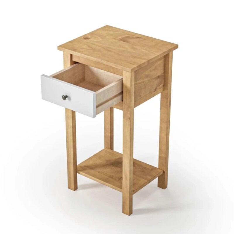 Mesa De Luz Alta Mari 1 Cajón Blanco Md001b Mesa De Luz Alta Mari 1 Cajón Blanco Md001b