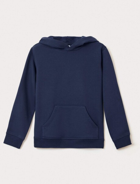 SUDADERA BÁSICA UNISEX DE FELPA CON CAPUCHA AZUL