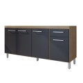 ARMARIO BAJO MESADA 1.60 3 PUERTAS 1 CAJON - NEGRO/MARRON ARMARIO BAJO MESADA 1.60 3 PUERTAS 1 CAJON - NEGRO/MARRON