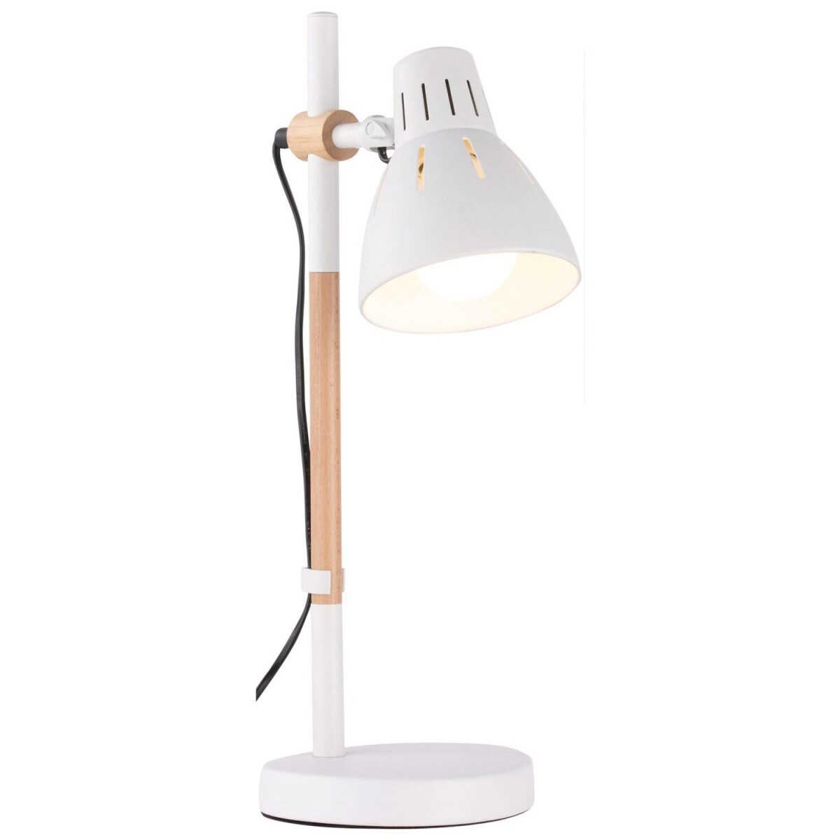 Lámpara de escritorio Philis en metal y madera hasta 40W - Blanca 