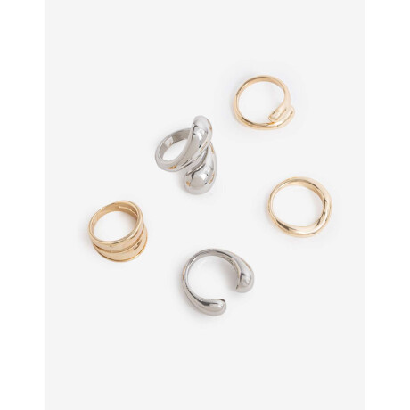 Set De Anillos Dorado