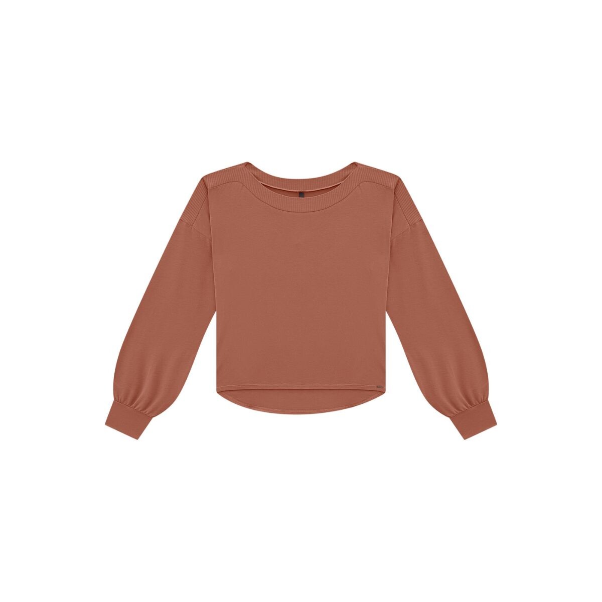 BLUSA DE MANGA LARGA ABULLONADA DE CANALÉ - MARRON 