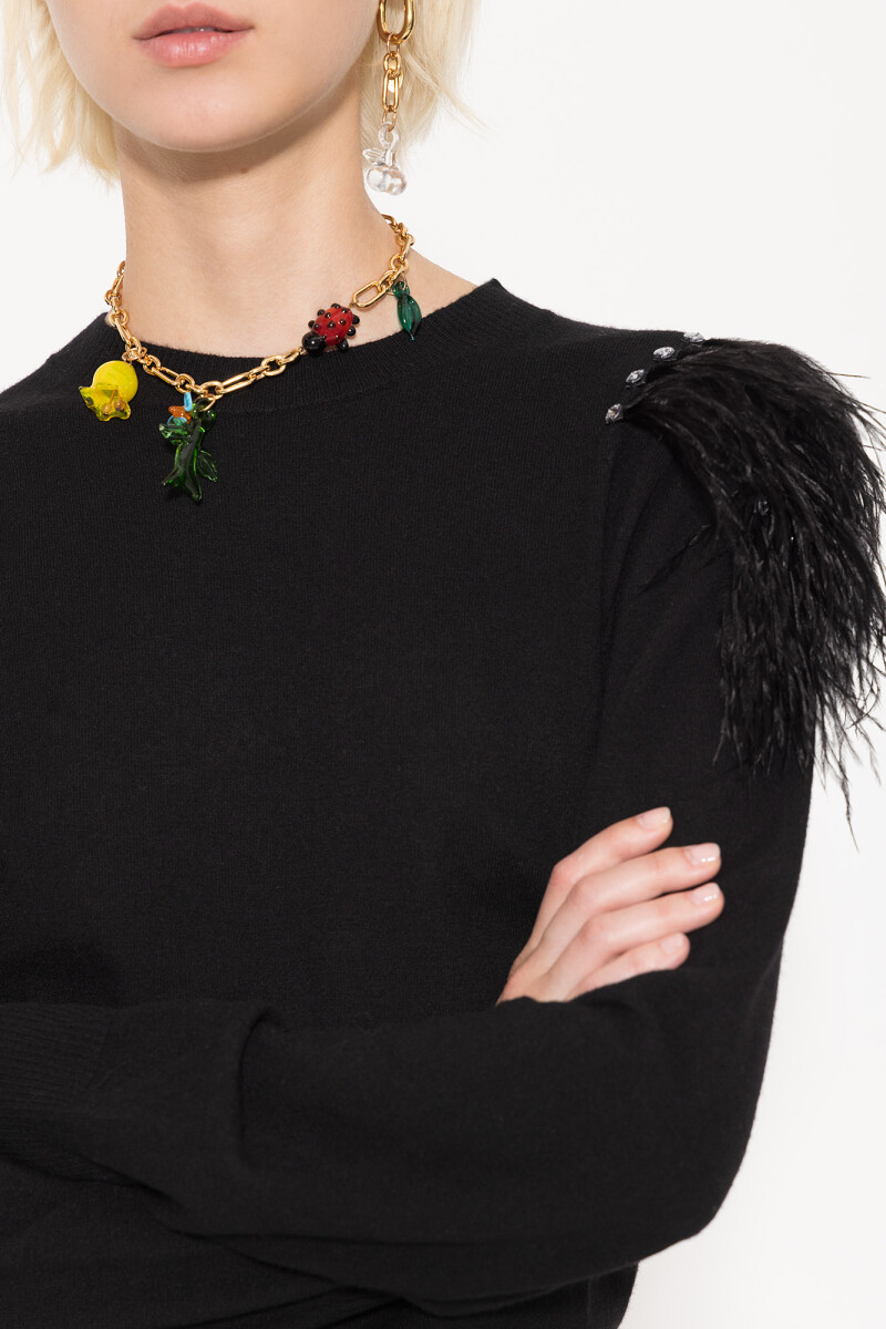 SWEATER FEATHERS Negro