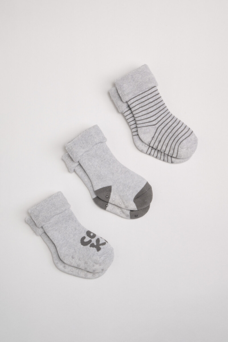 Pack x3 media abrigo - Gris Claro 