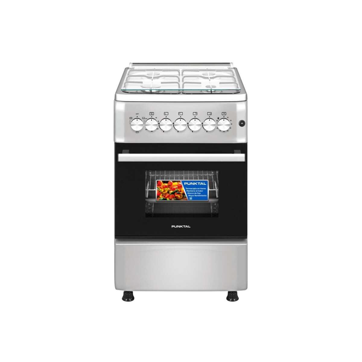 COCINA INOX 4 GAS HORNO 56 LTS. ELECTRICO-ENCENDIDO - acero inoxidable 