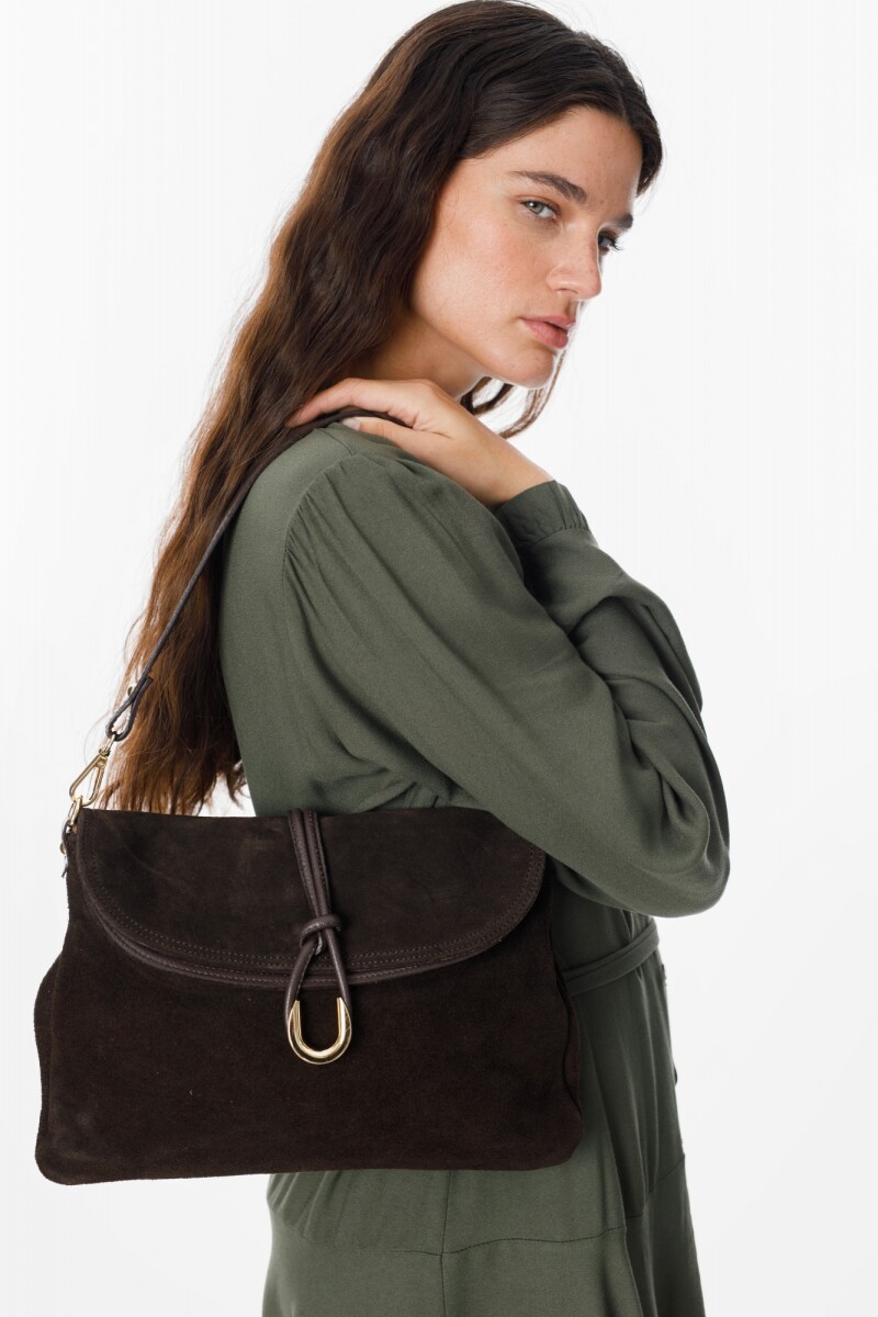 Lace Leather Bag - Chocolate 