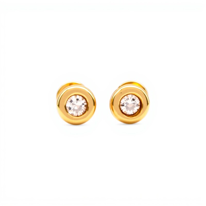 Abridores Punto de luz-Oro 18k-Piedra Zirconia-AB9532 conpiedra