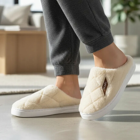 Pantuflas Unisex Suela Antideslizante Felpa Suave y Abrigada Natural