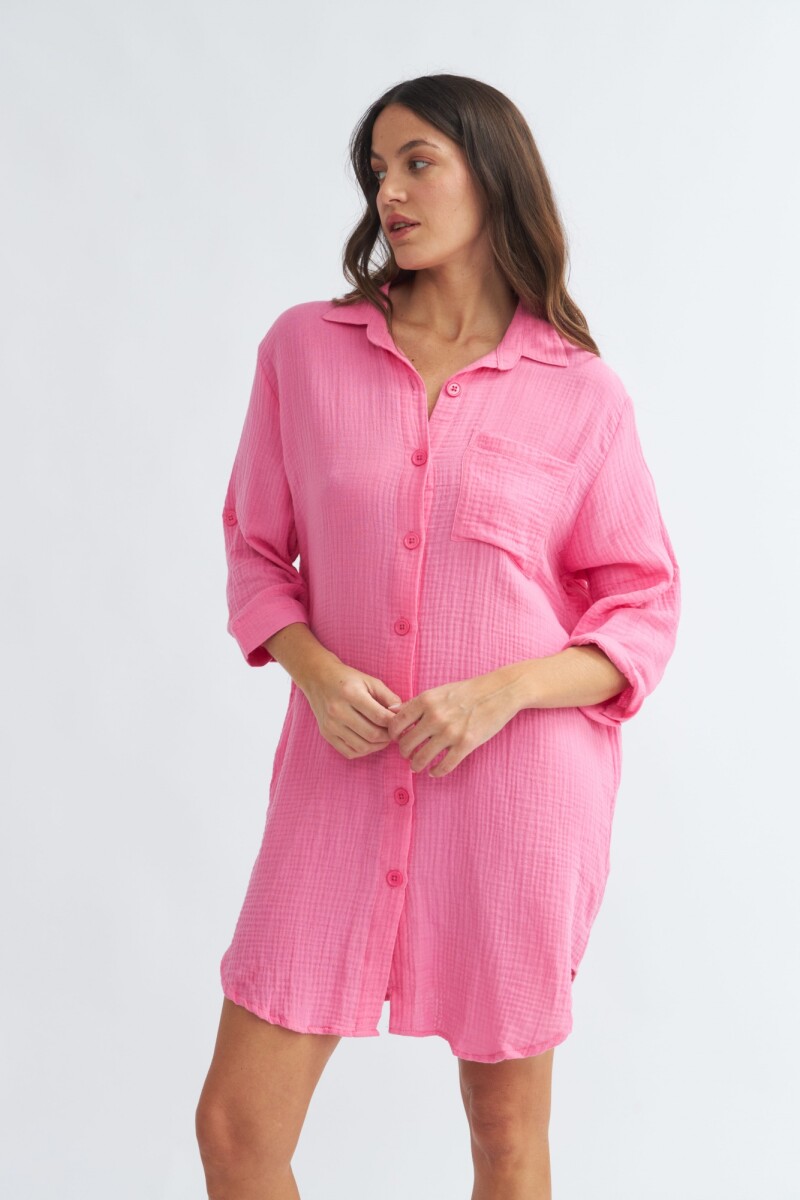 Camisa mangas 3/4 FUCSIA