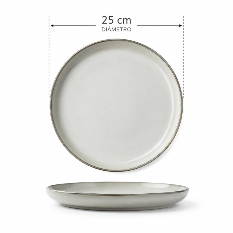 Plato de Cerámica Organic Set 6 Unidades - Gris Plato de Cerámica Organic Set 6 Unidades - Gris