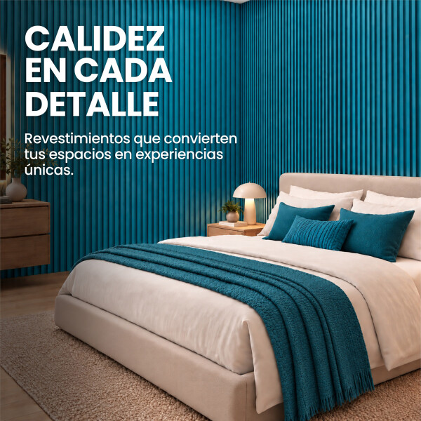 Pack x50 Wpc Simil Madera Wall Panel Lambrin 2.90x16.7 Azul 1