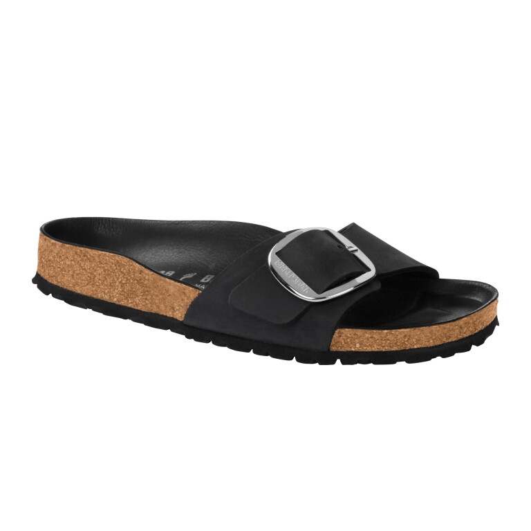 Sandalia Madrid Big Buckle Oiled Leather - Estrecho Negro