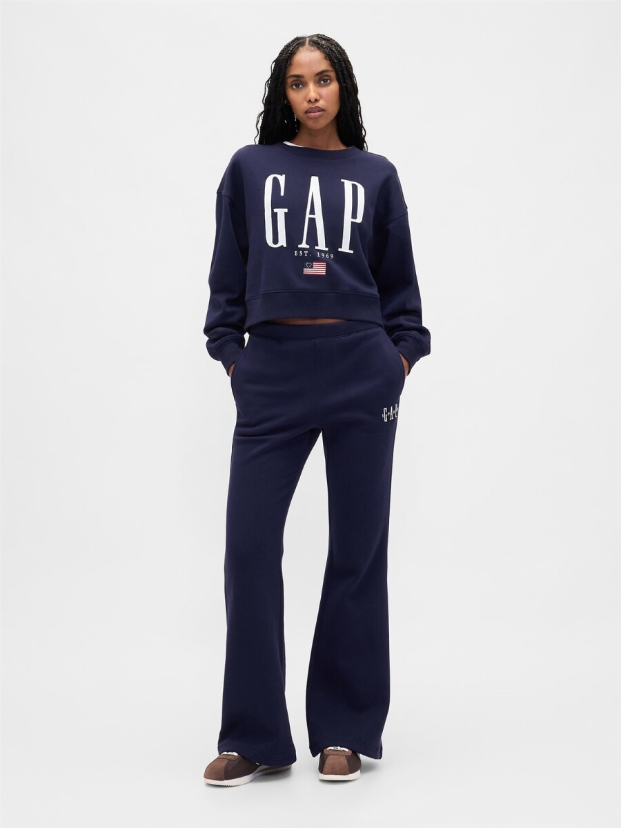 Pantalòn Deportivo Logo Gap Flare Mujer - Navy Uniform V2 