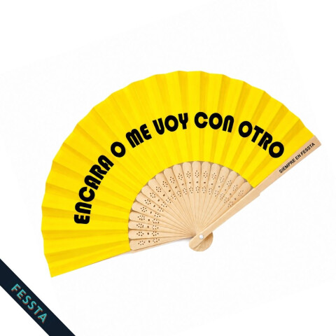 Abanico "Encara o me voy con otro" Amarillo
