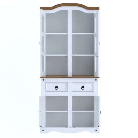 Modular Cristalero 4P2C Línea Naturale Blanco/Roble