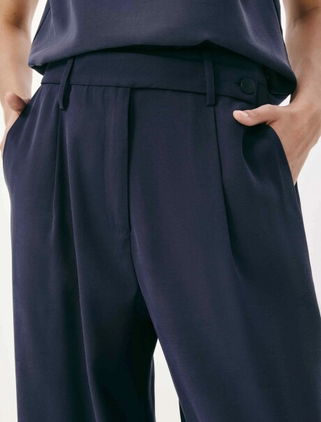 PANTALÓN RECTO DE TALLE ALTO AZUL