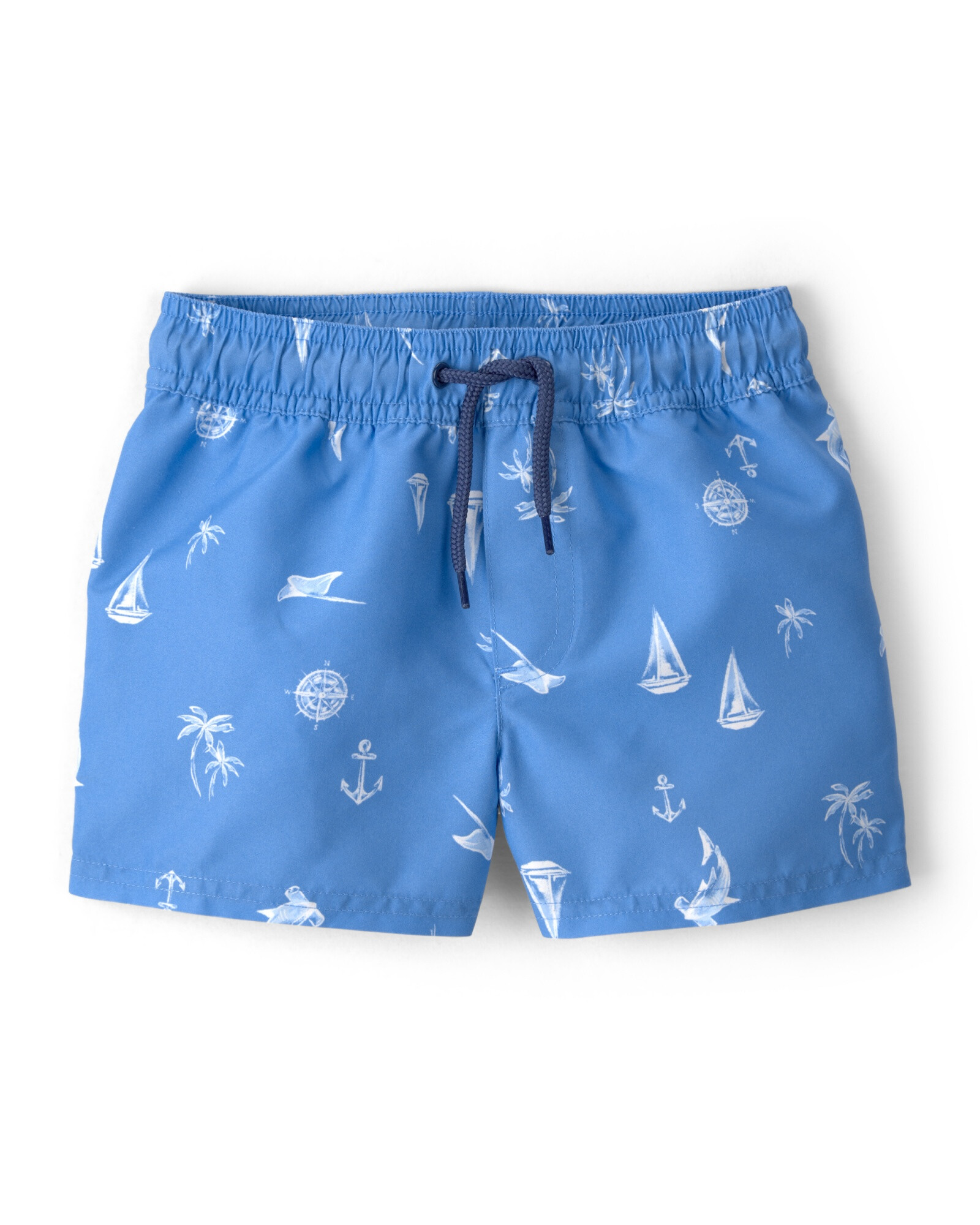 Short de baño con protección UPF 50+, azul, diseño veleros Short de baño con protección UPF 50+, azul, diseño veleros