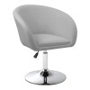 Silla Taburete Butaca con Respaldo en Cuero Lumax Modelo Stella Plateado