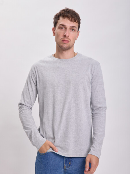 Remera manga larga básica Gris Claro