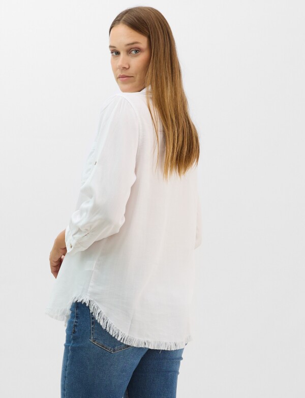 Camisa Tencel Flecos BLANCO