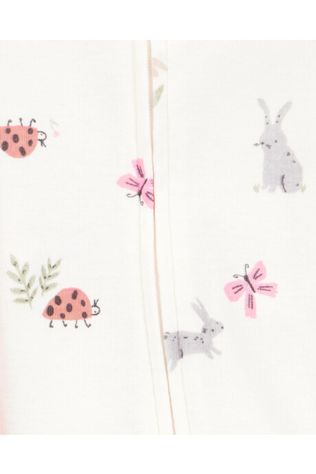 Pack dos pijamas una pieza de algodón, con pie, estampados a rayas o animales Sin color