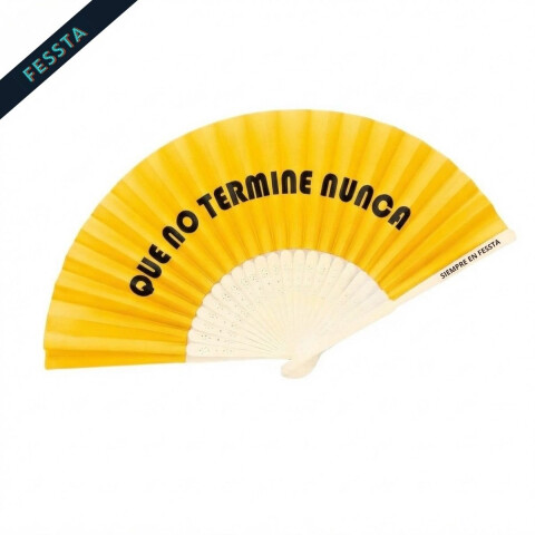 Abanico "Que no termine nunca" Amarillo