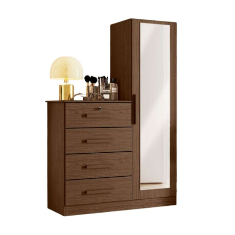 Comoda 1 puerta 4 Cajones Belize Plus Marron