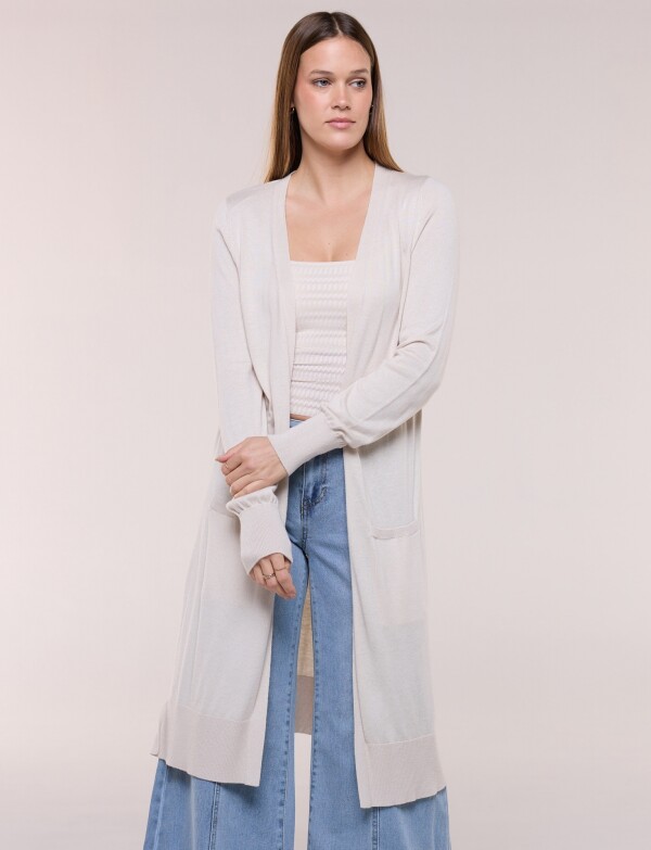 Cardigan Largo Abierto BEIGE