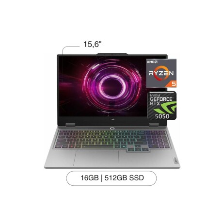 Notebook LENOVO LOQ 15,6' FHD 512GB / 16GB RAM Ryzen 5 220 NVIDIA GeForce RTX5050 De 8GB Notebook LENOVO LOQ 15,6' FHD 512GB / 16GB RAM Ryzen 5 220 NVIDIA GeForce RTX5050 De 8GB