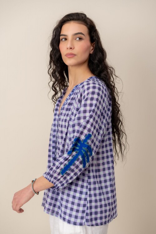 Camisa bordada Blue