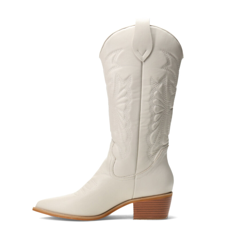 Bota de Mujer Miss Carol EDNA tejana con diseño en la caña Beige