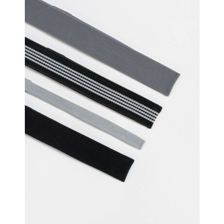 Set De Vinchas Elásticas Gris Medio