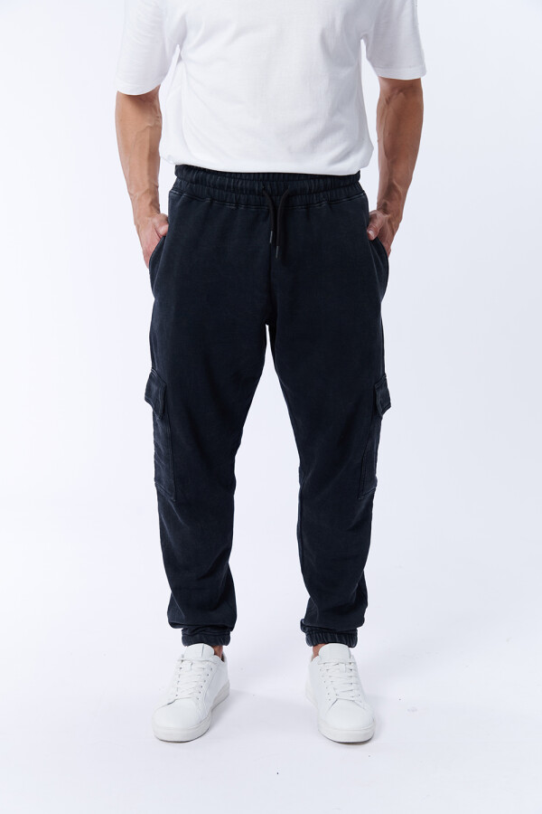 Pantalón Deportivo Cargo Gris Oscuro