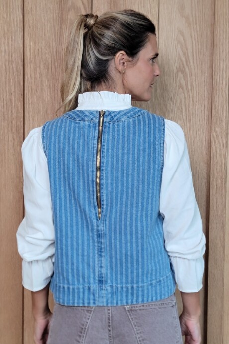 Chaleco Cadaqués Stripped raya celeste