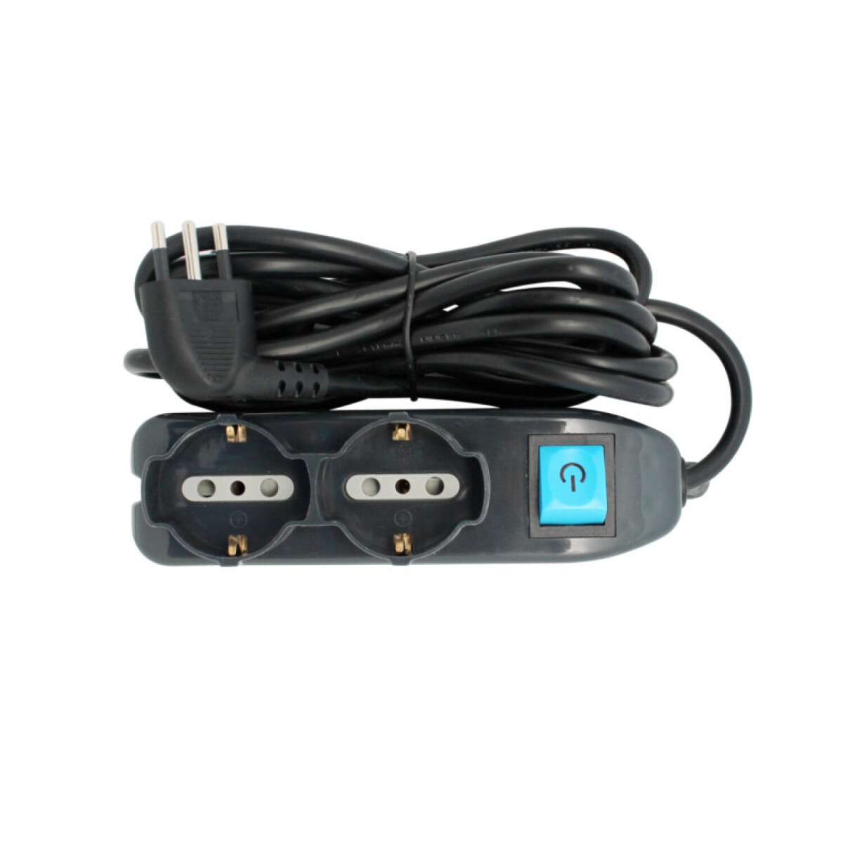 ZZ ALARGUE 2 SCHUKO+4 LATERAL 3MT NEGRO ELECTRALINE ++ - N/a 