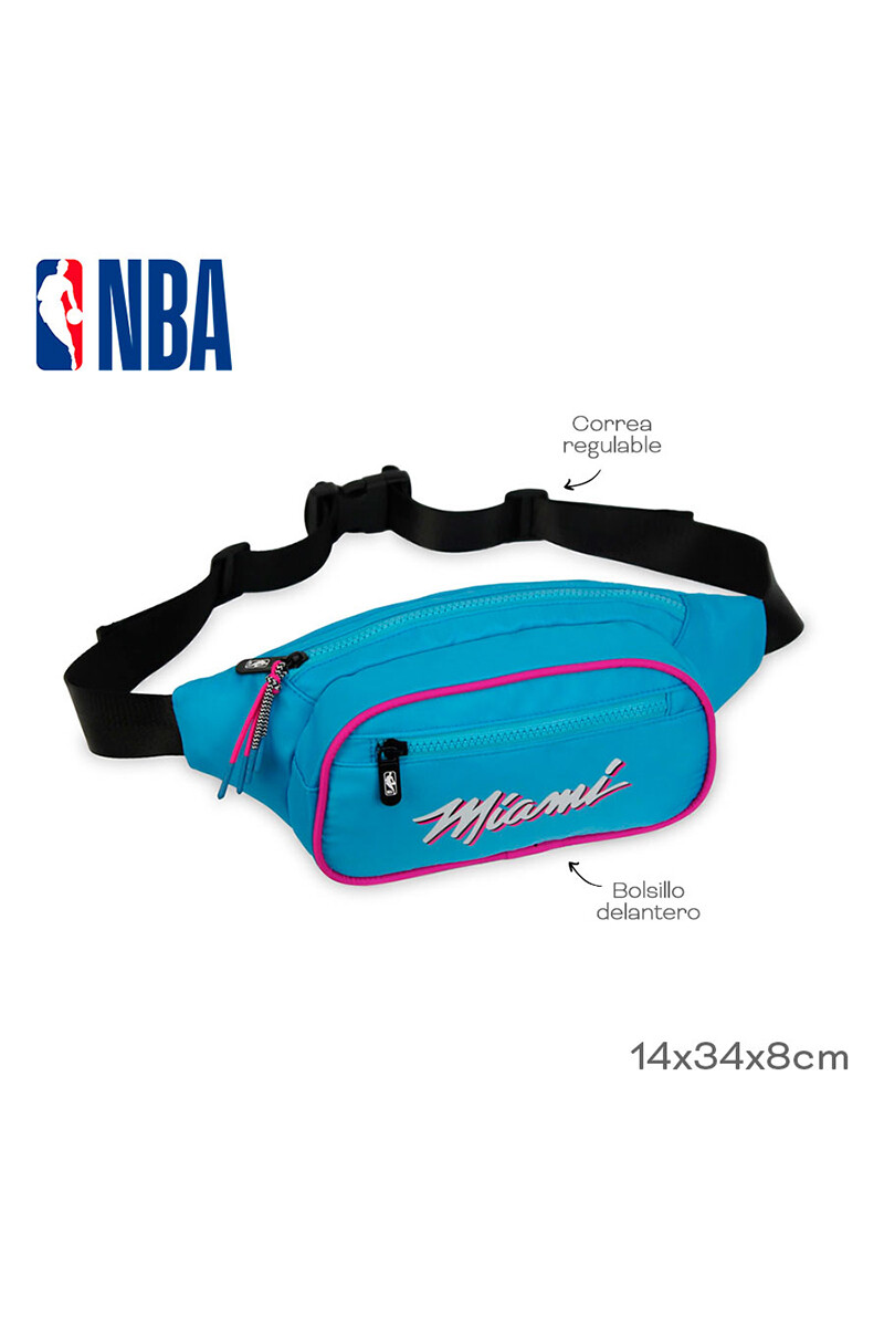 Riñonera nylon doble cierre Miami - NBA Celeste