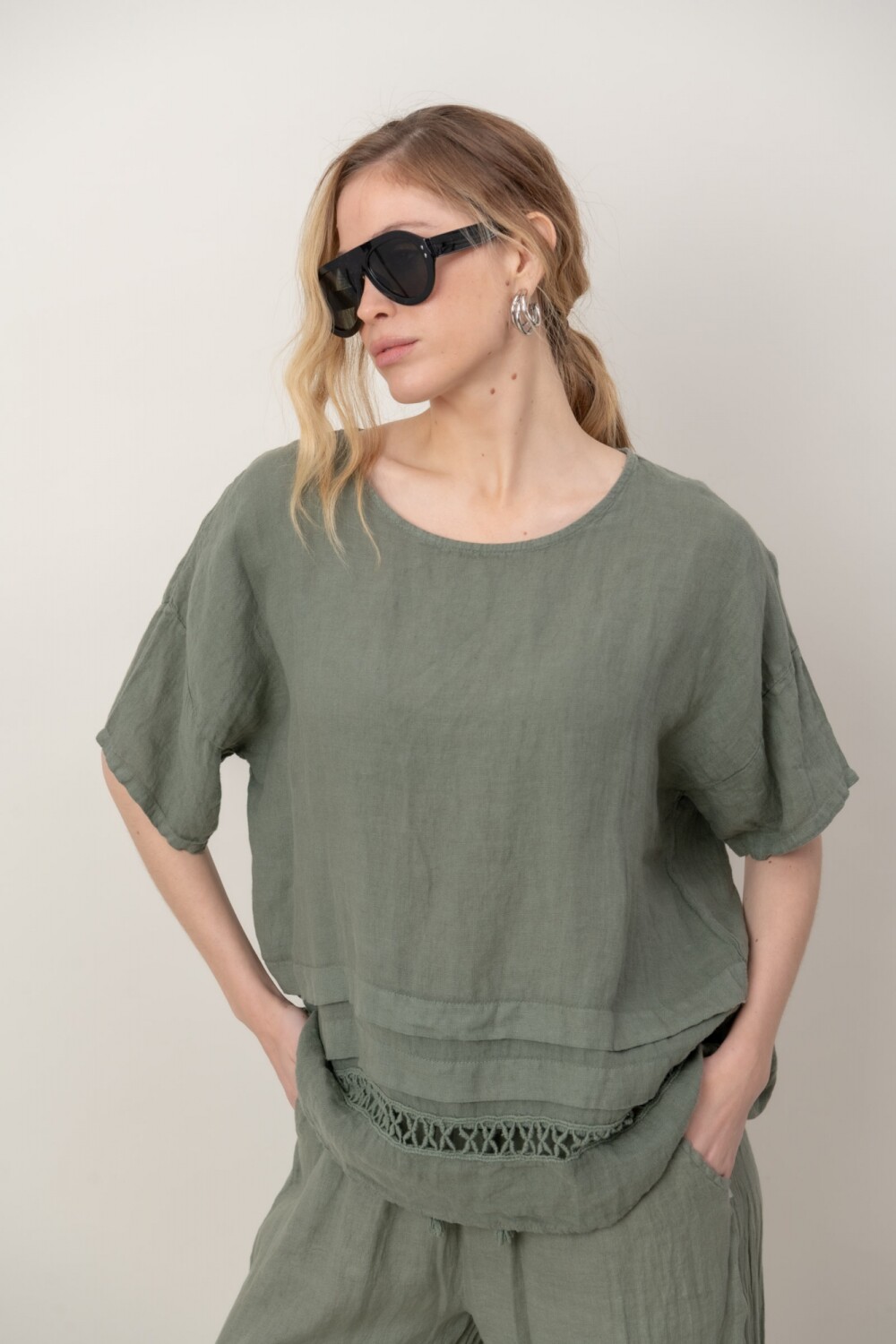 BLUSA ZEMYNA Verde seco