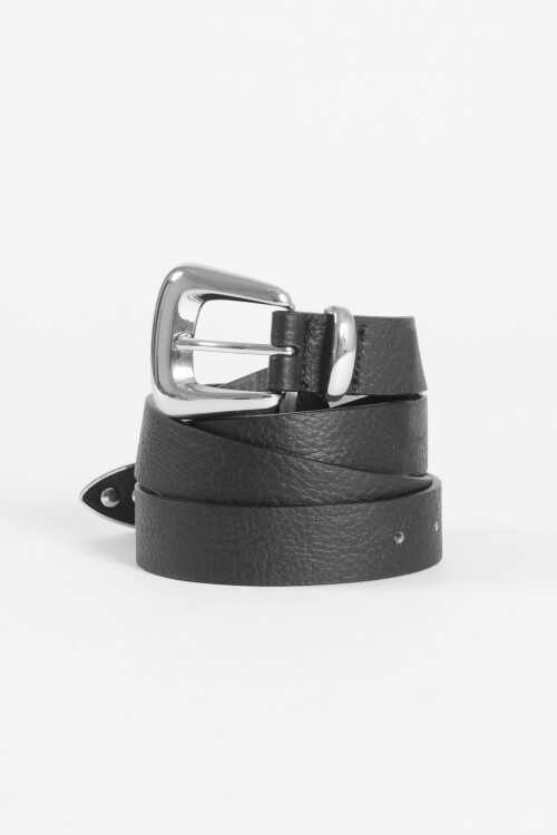 Cinturón básico metallic negro