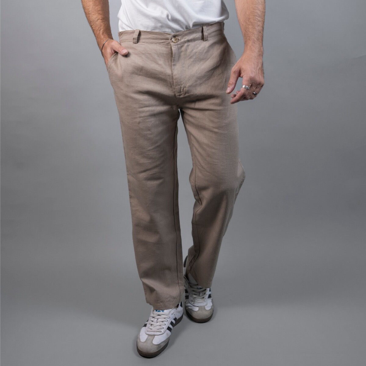 Pantalón de Lino - Beige 
