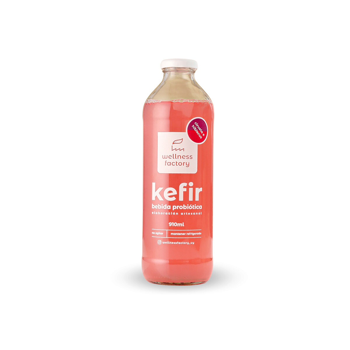 Agua de Kefir ciruela e hibiscus 910ml - Agua De Kefir Ciruela 910ml 