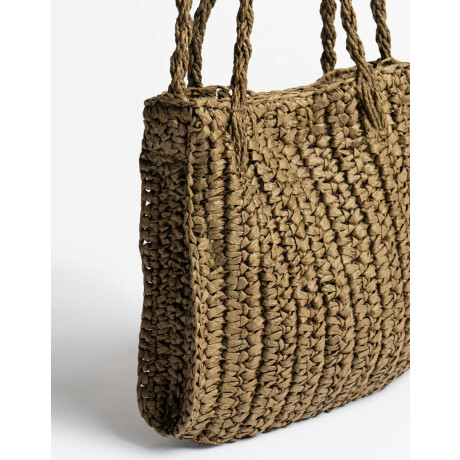 Cartera Efecto Rafia Verde Medio