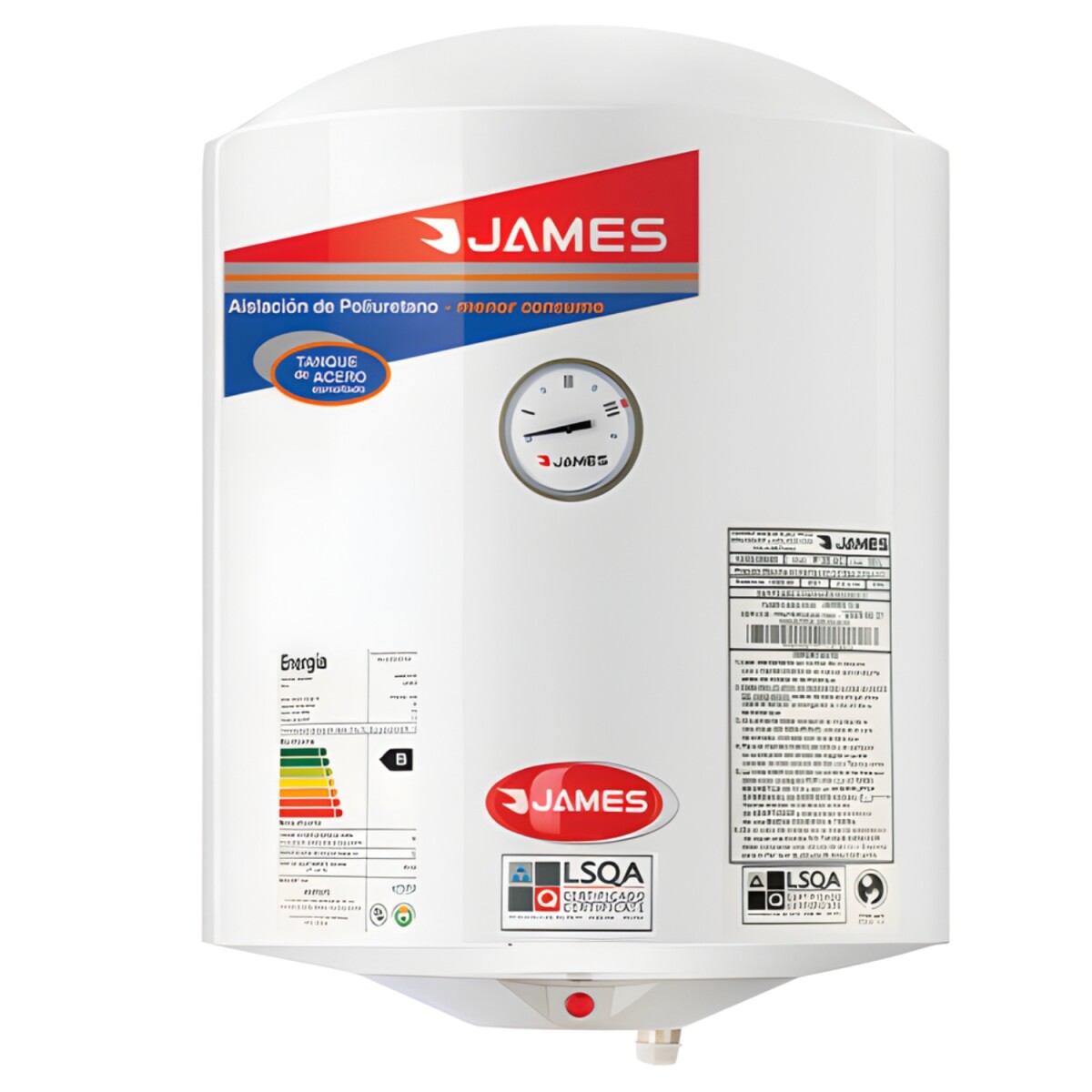 Calefón Termotanque De Acero James 40 Lt. 