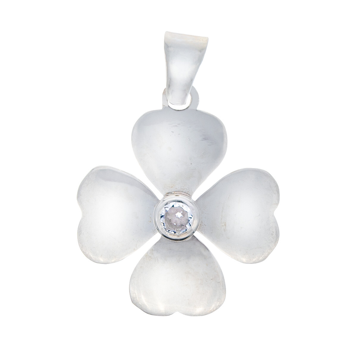 Colgante de plata 925 y circonia TRÉBOL 