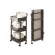 Carrito Organizador Plegable Con Ruedas 3 Niveles Multiuso Negro Carrito Organizador Plegable Con Ruedas 3 Niveles Multiuso Negro