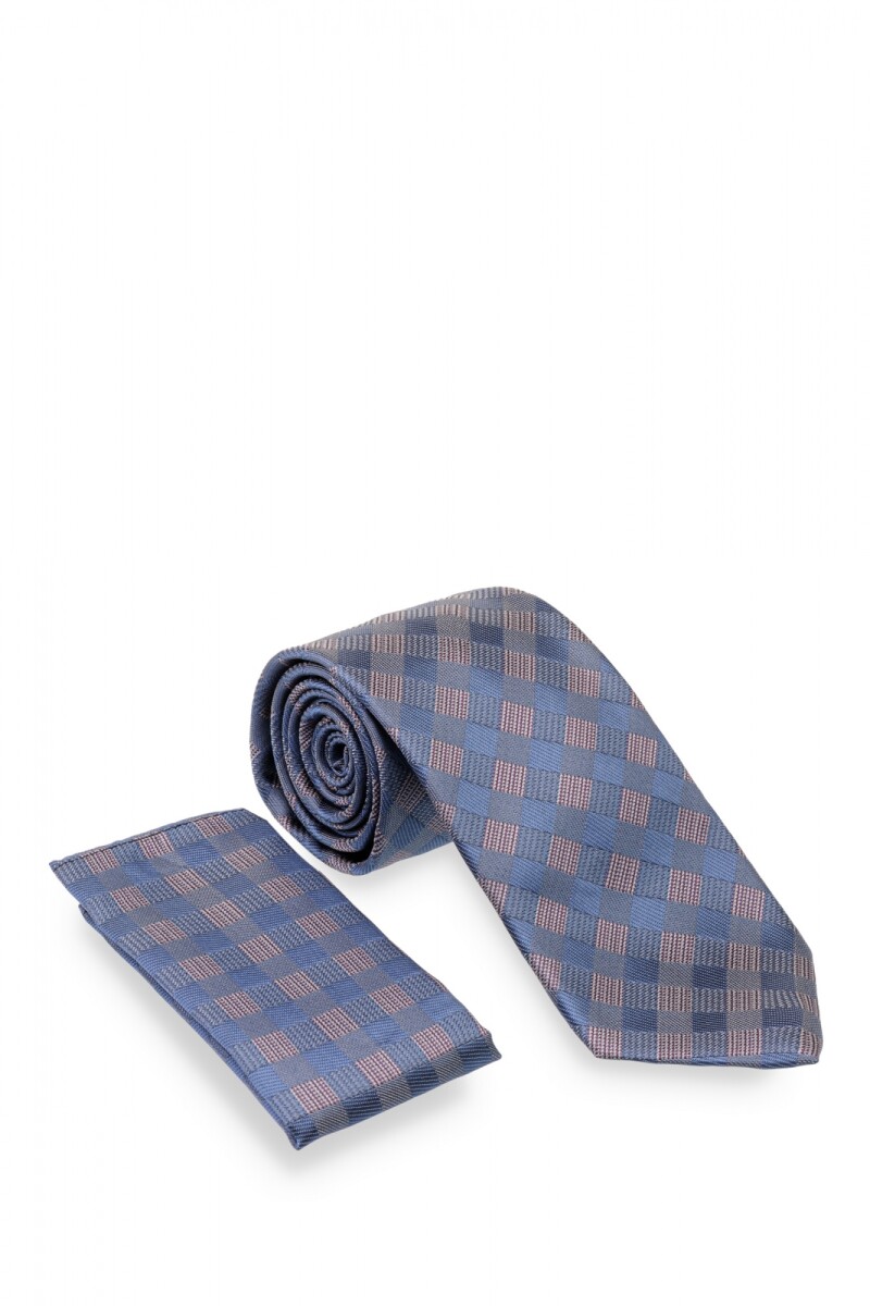 Corbata con pañuelo 8 cm FANCY NAVY
