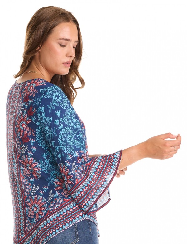 Blusa Arabescos AZUL/MULTI