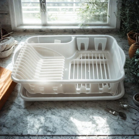 Escurridor de platos con bandeja TRANSPARENTE