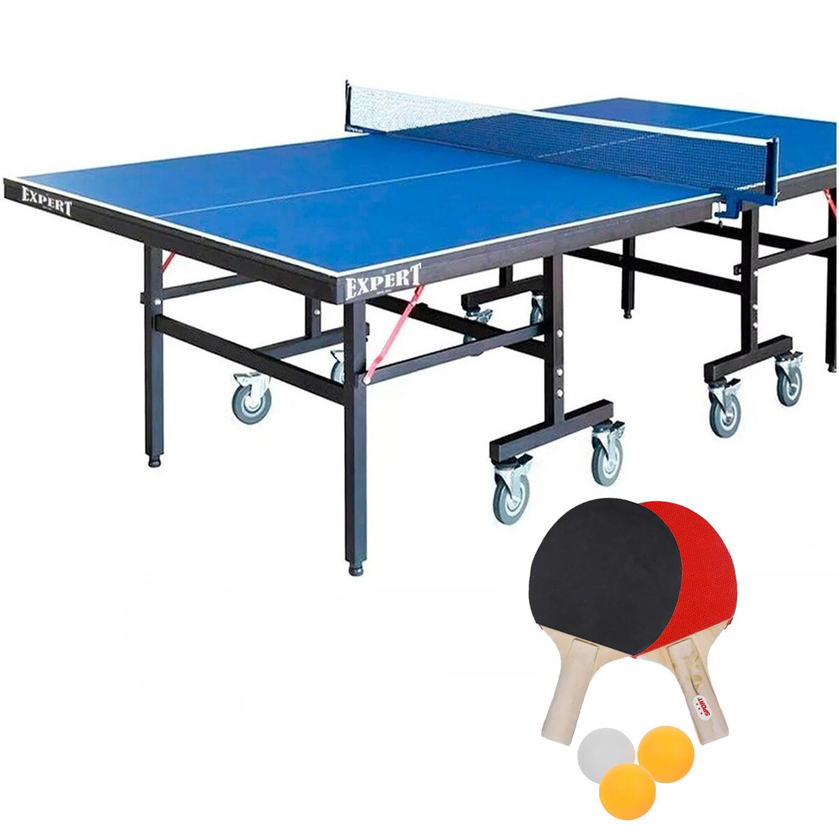 Mesa Ping Pong Profesional 16mm C/ Rueda 7cm Plegable - Azul 