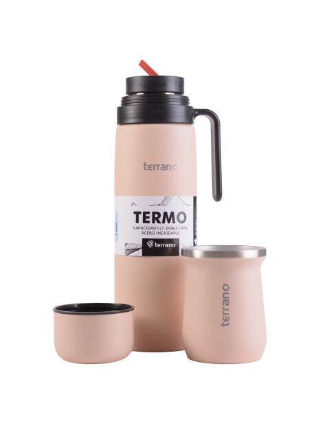 Set Termo + Mate Acero Tradicional Rosa