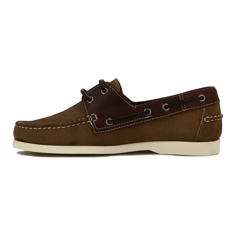 Starsax Zapato Nautico De Cuero Nobuck/pup Rato-tabaco
